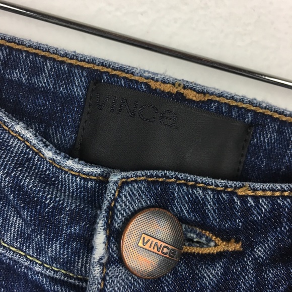 Vince Casey Cuffed Distressed Straight Jeans - Picture 3 of 6